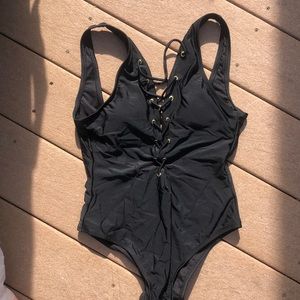 Cabana Del Sol Lace Up Front One Piece